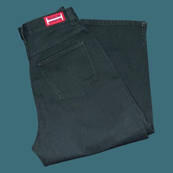 NWOT Halston Jeanswear Size 12 Dark Green Capri Denim Jeans Size 28 #92 - Picture 3 of 5